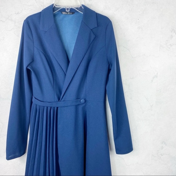 [Shein] Navy Pleated Blazer Dress - Picture 3 of 8